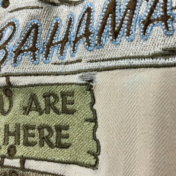 Tommy Bahama Silk Embroidery Panel Hawaiian Lost Swinging Paradise Shirt Size M - Picture 9 of 9